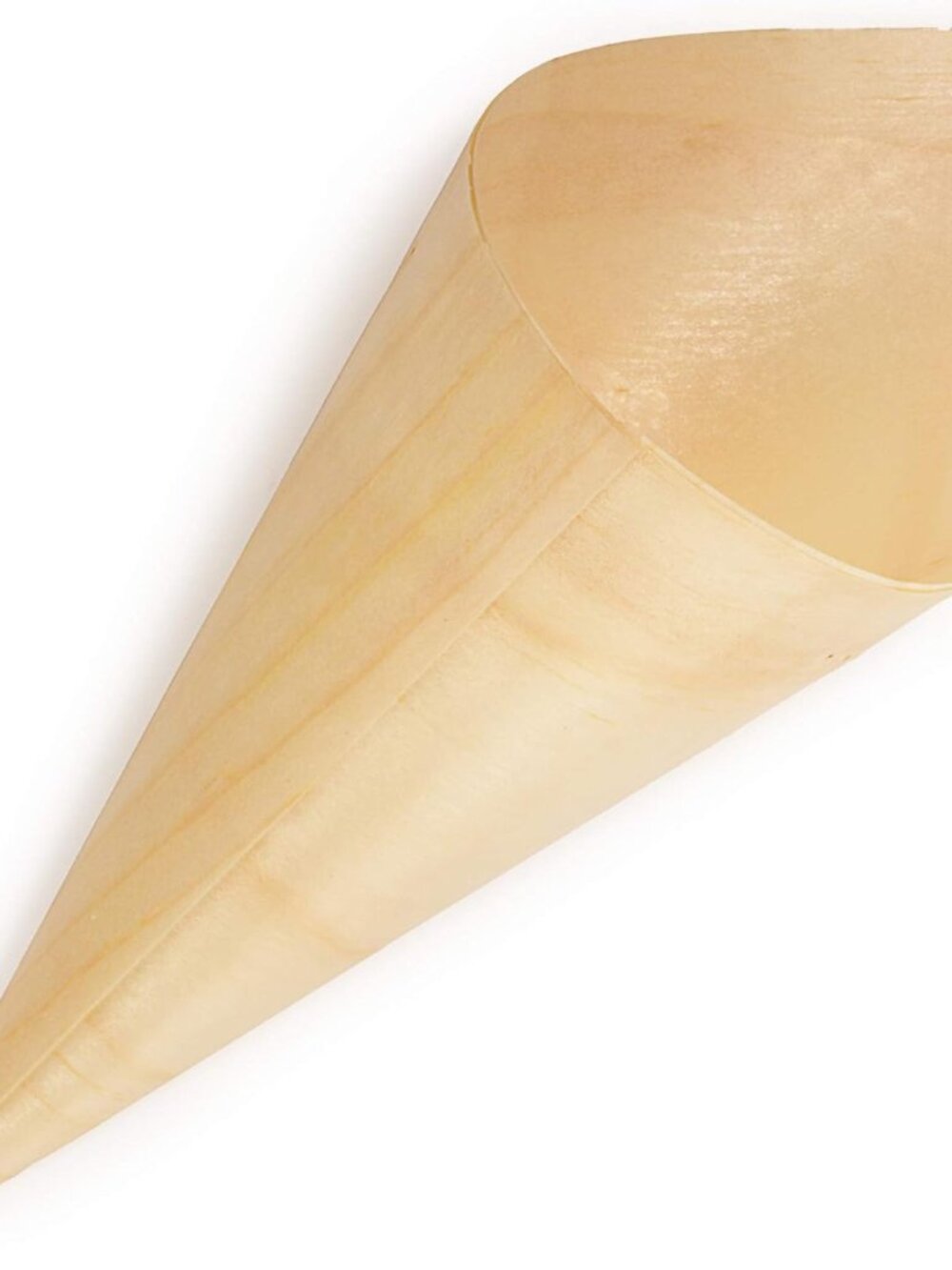 Disposable Appetizer Wood Cones - 7.1" x 2.75" - 100 Pieces